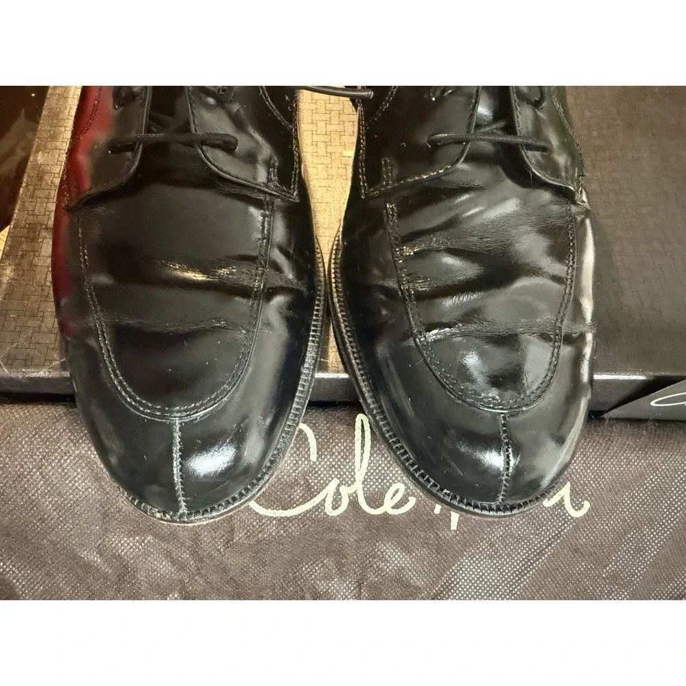 Vintage Cole Haan Black Leather Split Toe Oxford Dress Shoes 10-1/2D Made in USA